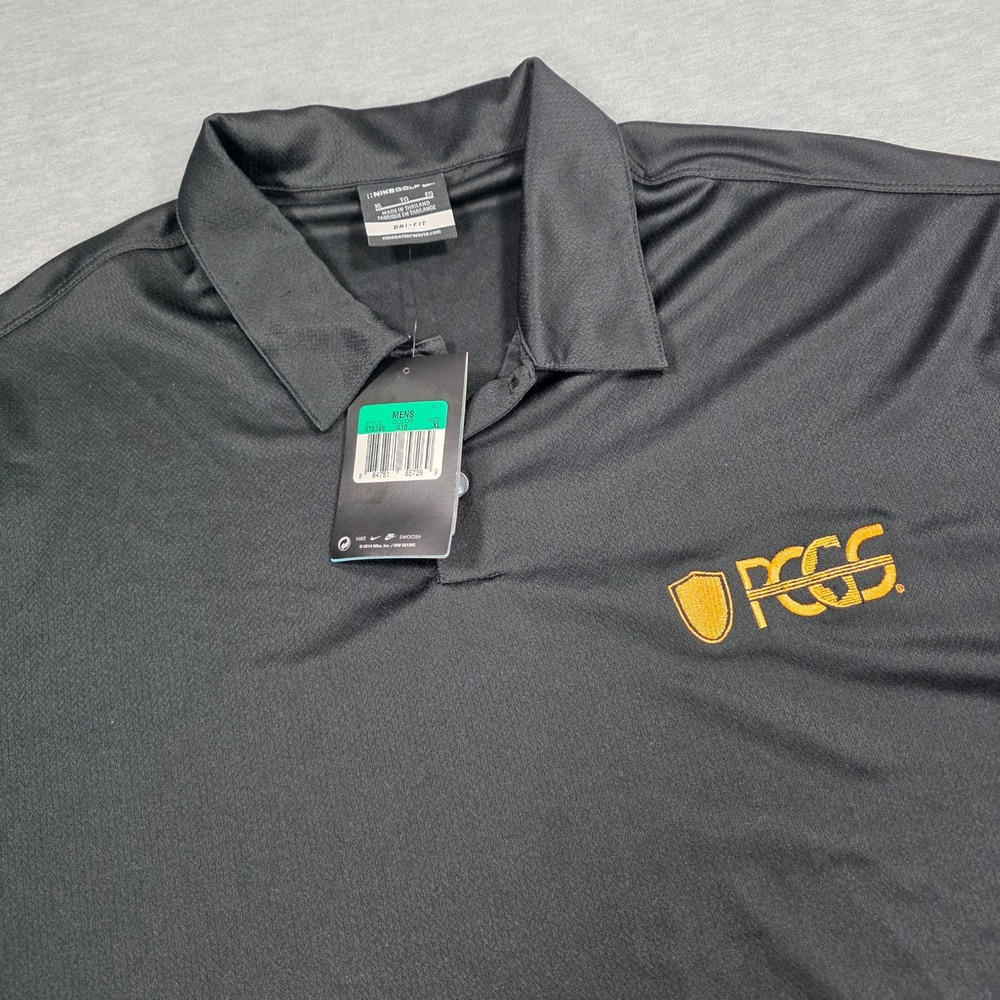Nike Golf Mens Dri-FIT PCGS Logo Polo Shirt Black XL 373749-010 NEW